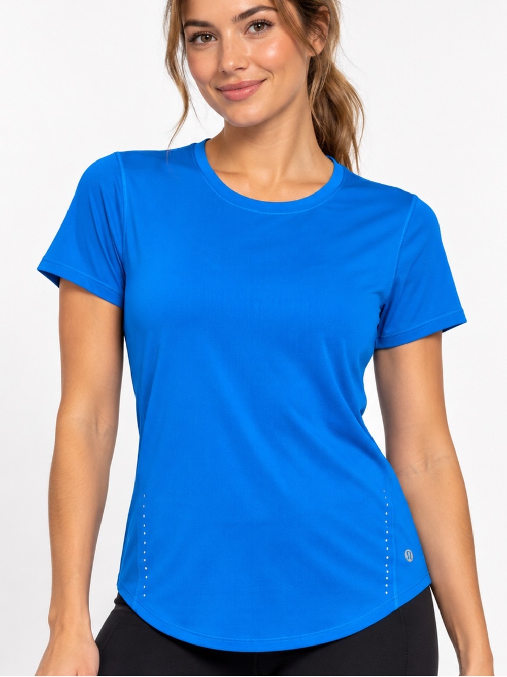 Lululemon Run Fast Track Short Sleeve Spry Blue Size 6 Running Top